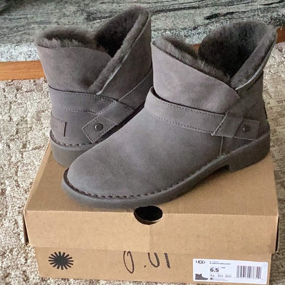 UGG ZARIYAH CHARCOAL ANKLE BOOTS - Picture 12 of 15